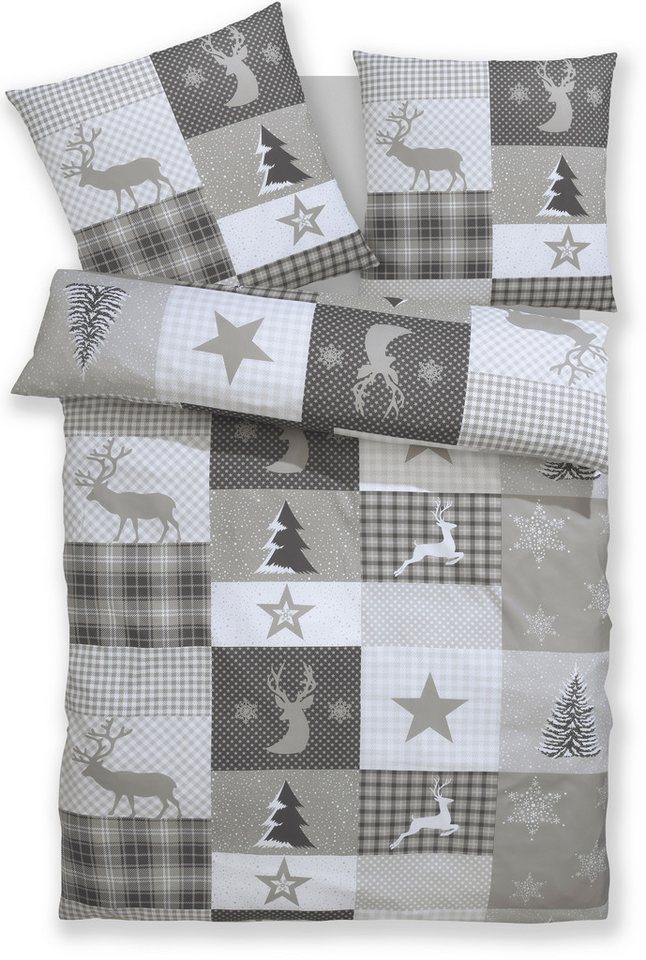 OTTO home Bettwäsche Nicholas, Microfaser, 2 teilig, Weihnachtsbettwäsche, Winter, in 3 Qualitäten verfügbar – Bild 2 von 5