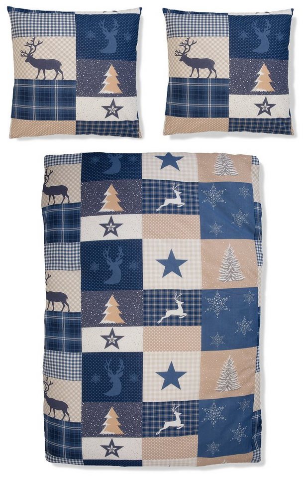 OTTO home Bettwäsche Nicholas, Biber, 2 teilig, Weihnachtsbettwäsche, Winter, in 3 Qualitäten verfügbar – Bild 2 von 4