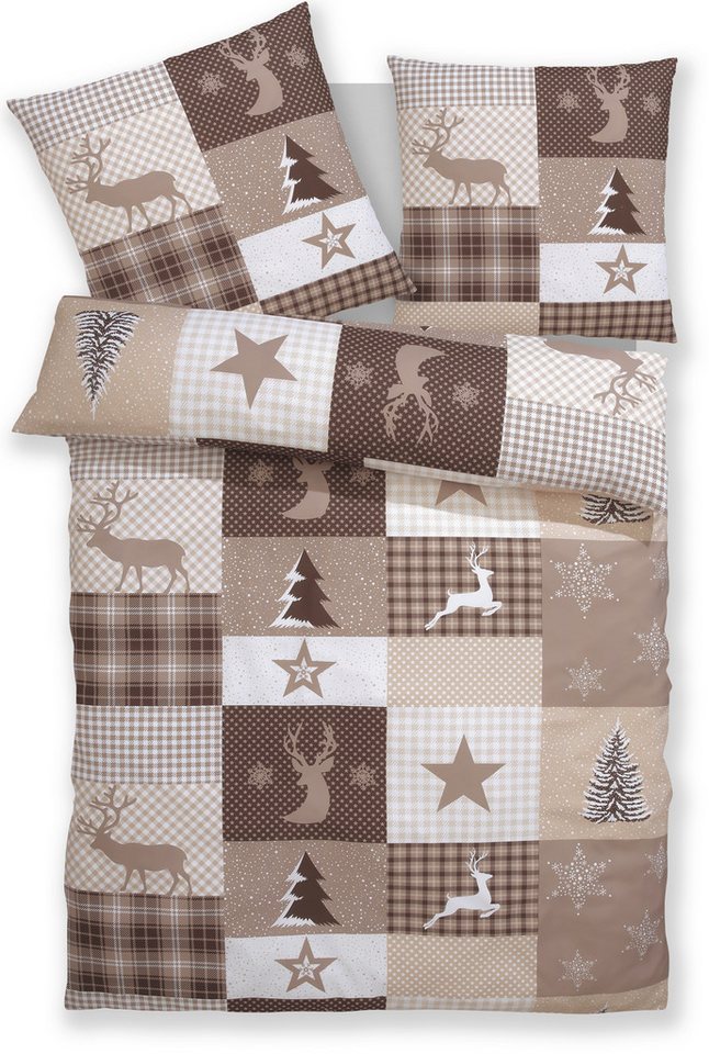 OTTO home Bettwäsche Nicholas, Microfaser, 2 teilig, Weihnachtsbettwäsche, Winter, in 3 Qualitäten verfügbar – Bild 2 von 5