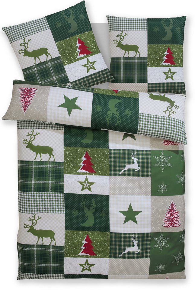 OTTO home Bettwäsche Nicholas, Microfaser, 2 teilig, Weihnachtsbettwäsche, Winter, in 3 Qualitäten verfügbar – Bild 2 von 5