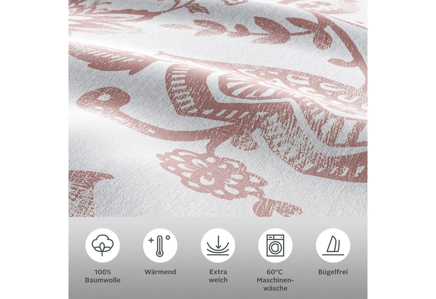 OTTO home Bettwäsche Nordby, Flanell, 2 teilig, Bettwäsche aus Baumwolle, skandinavisches Design, ab Größe 135x200 cm – Bild 3 von 5