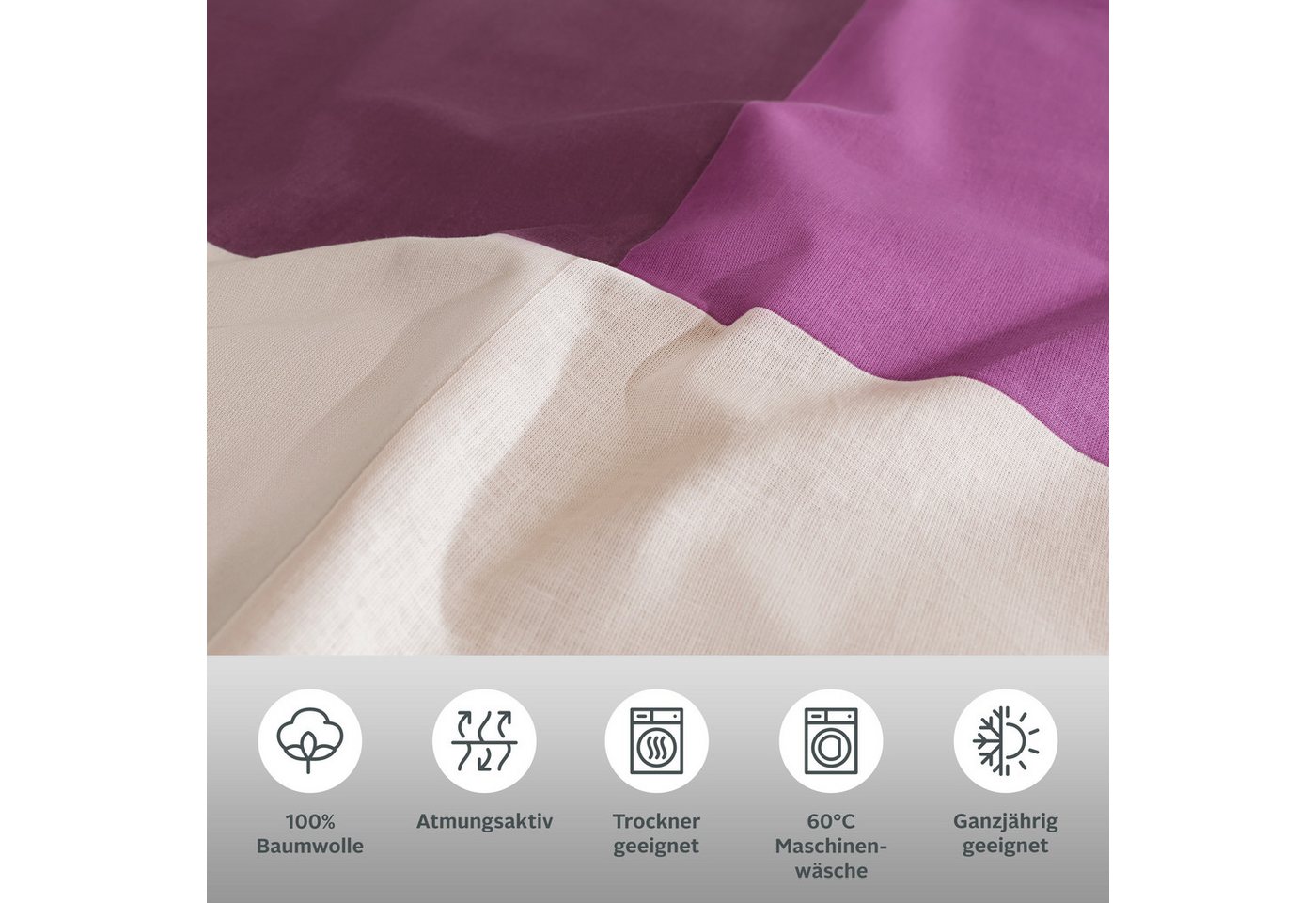 OTTO home Bettwäsche Tirrell, Linon, 3 teilig, Bettwäsche ab Gr. 135x200 cm, 100% Baumwolle, Marke H.I.S by OTTO home – Bild 3 von 5