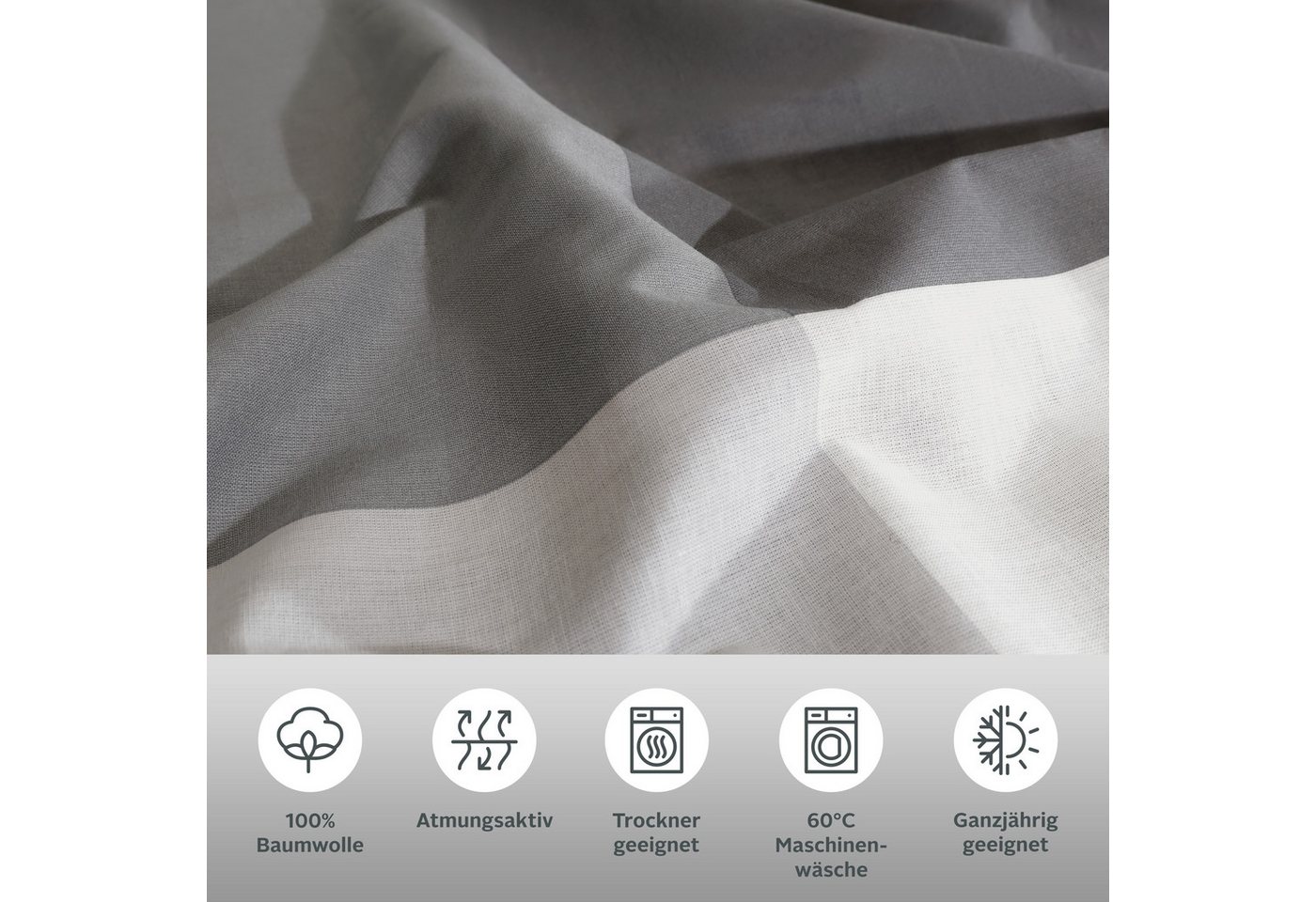 OTTO home Bettwäsche Tirrell, Linon, 3 teilig, Bettwäsche ab Gr. 135x200 cm, 100% Baumwolle, Marke H.I.S by OTTO home – Bild 3 von 5
