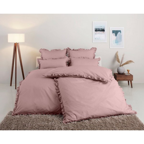 OTTO home Bettwäsche Violetta in Gr. 135x200 oder 155x220 cm, Renforcé, 2 teilig, Bettwäsche aus Baumwolle, romantische Bettwäsche mit Volants