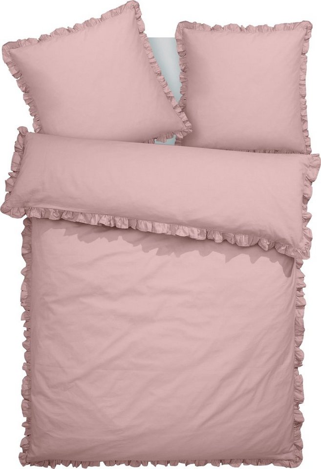 OTTO home Bettwäsche Violetta in Gr. 135x200 oder 155x220 cm, Renforcé, 2 teilig, Bettwäsche aus Baumwolle, romantische Bettwäsche mit Volants – Bild 2 von 5