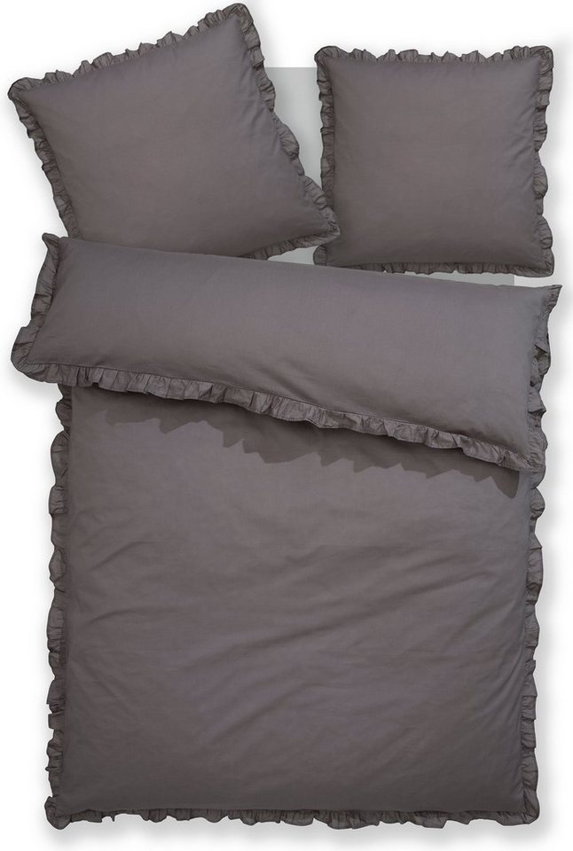 OTTO home Bettwäsche Violetta in Gr. 135x200 oder 155x220 cm, Renforcé, 2 teilig, Bettwäsche aus Baumwolle, romantische Bettwäsche mit Volants – Bild 2 von 5