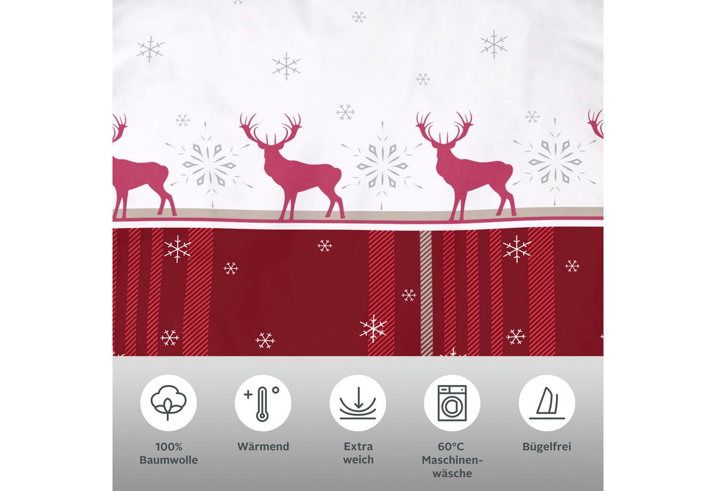 OTTO home Bettwäsche Wenda, Biber, 2 teilig, in Qualitäten PolyCotton (kühlend) + Biber (wärmend, 100% Baumwolle) – Bild 3 von 5