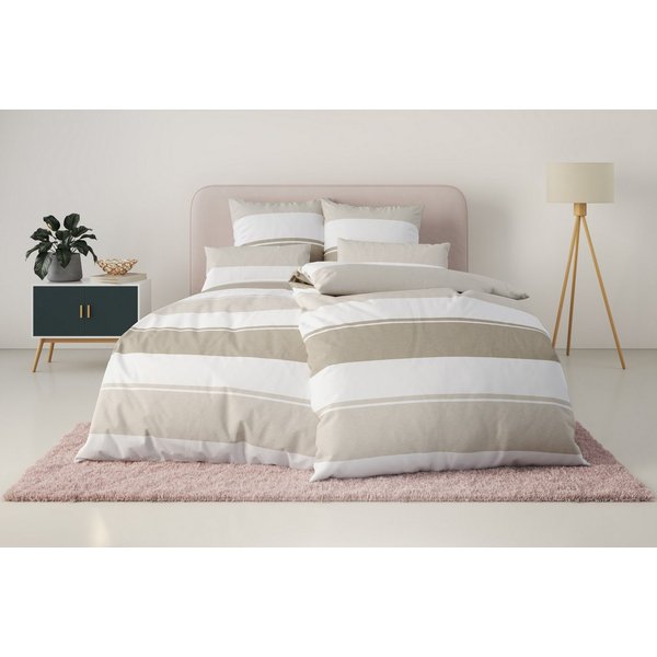 OTTO home Bettwäsche Yonne, Renforcé, 3 teilig, in frischen Farben, gestreifte Bettwäsche, ab Gr. 135x200 cm