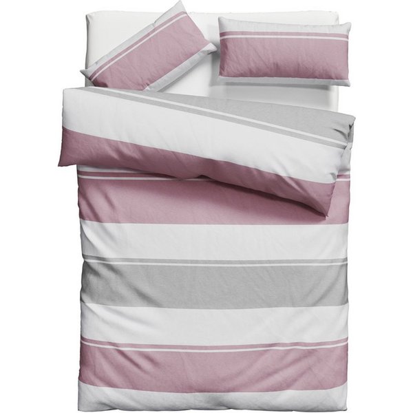 OTTO home Bettwäsche Yonne, Flanell PREMIUM, 2 teilig, in frischen Farben, gestreifte Bettwäsche, ab Gr. 135x200 cm