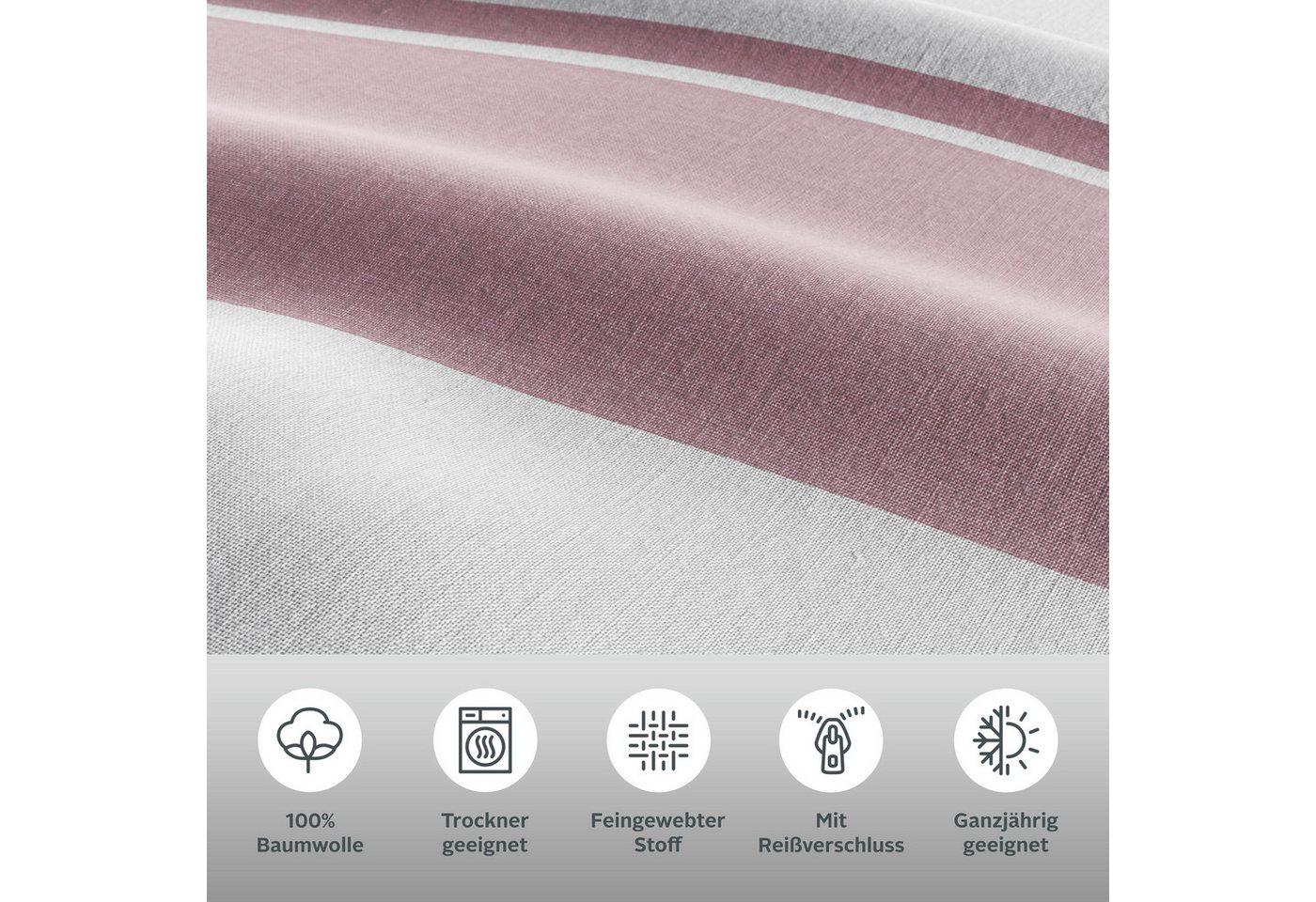 OTTO home Bettwäsche Yonne, Renforcé, 2 teilig, in frischen Farben, gestreifte Bettwäsche, ab Gr. 135x200 cm – Bild 3 von 5
