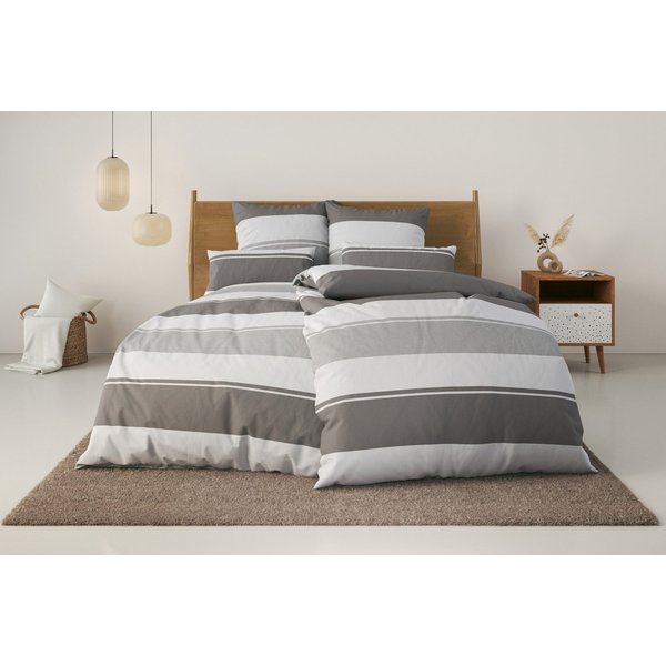 OTTO home Bettwäsche Yonne, Renforcé, 3 teilig, in frischen Farben, gestreifte Bettwäsche, ab Gr. 135x200 cm