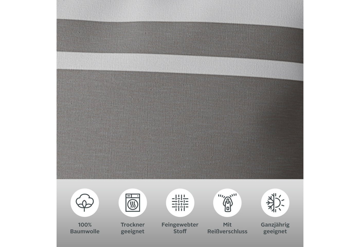 OTTO home Bettwäsche Yonne, Renforcé, 3 teilig, in frischen Farben, gestreifte Bettwäsche, ab Gr. 135x200 cm – Bild 3 von 5