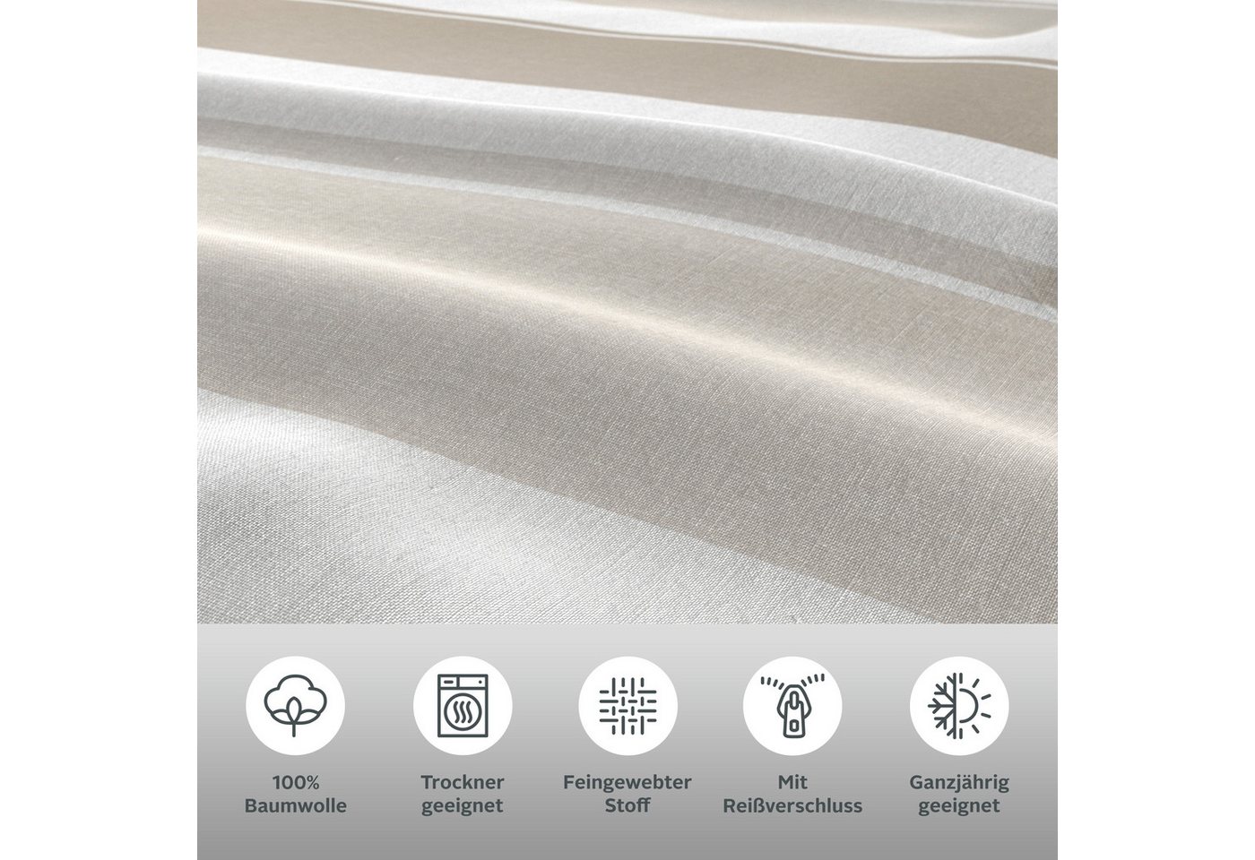 OTTO home Bettwäsche Yonne, Renforcé, 2 teilig, in frischen Farben, gestreifte Bettwäsche, ab Gr. 135x200 cm – Bild 3 von 5