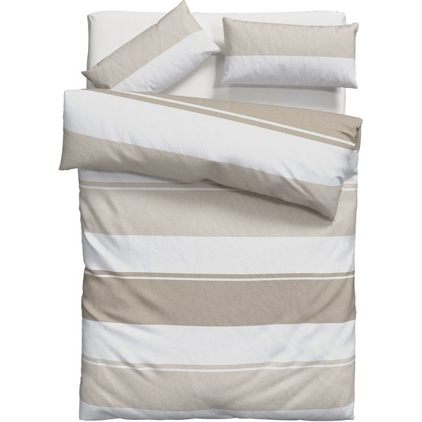 OTTO home Bettwäsche Yonne, Flanell PREMIUM, 2 teilig, in frischen Farben, gestreifte Bettwäsche, ab Gr. 135x200 cm