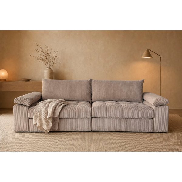OTTO home Big-Sofa Soft&Cosy Pik XXL, B: 303 cm, Mega Sofa in Cord, Lounge-Komfort mit edler Sitzsteppung, Federkern