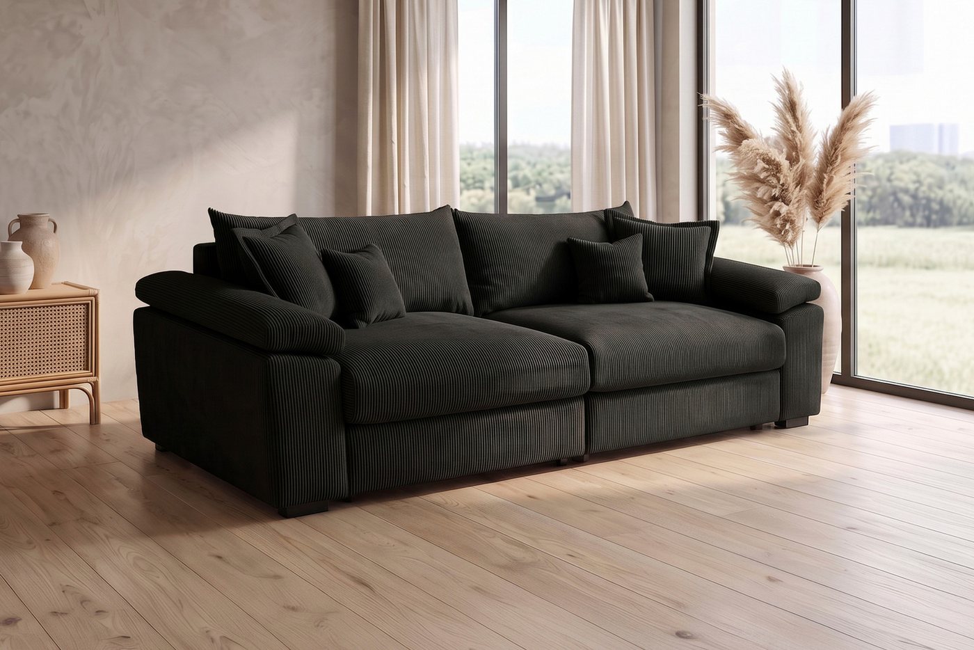 OTTO home Big-Sofa Soft&Cosy XL, B: 246 cm - OTTO. Verlässliche Qualität., Mega-Sofa, Cord oder Chenille-Struktur, mit Federkern & 4 Zierkissen – Bild 2 von 5