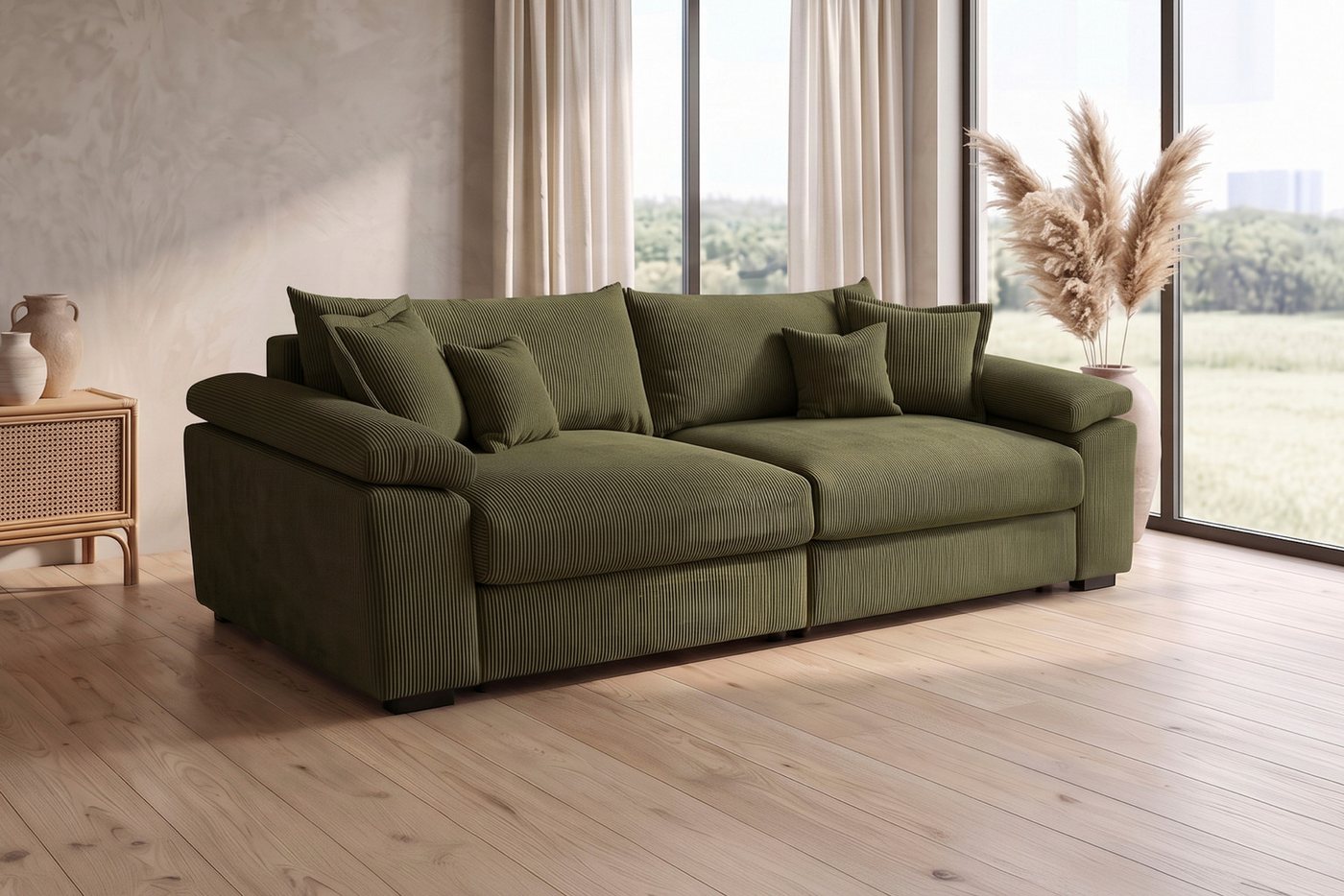 OTTO home Big-Sofa Soft&Cosy XL, B: 246 cm - OTTO. Verlässliche Qualität., Mega-Sofa, Cord oder Chenille-Struktur, mit Federkern & 4 Zierkissen – Bild 2 von 5