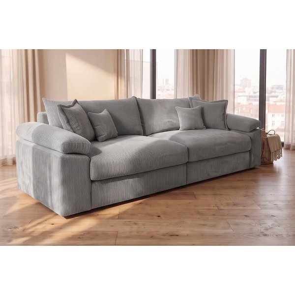 OTTO home Big-Sofa Soft&Cosy XXL, B: 303 cm - OTTO. Verlässliche Qualität., Mega-Sofa, Cord oder Chenille-Struktur, mit Federkern & 4 Zierkissen