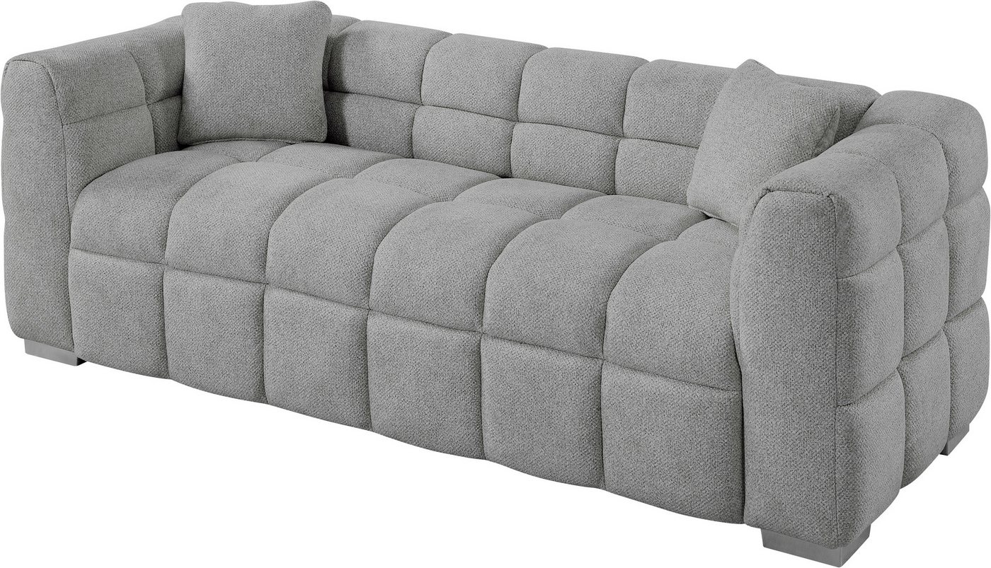 ATLANTIC home collection Big-Sofa Thor Design-Sofa mit Steppung, Bubble-Optik, B:190cm, "Bubble"-3D Optik Sofa mit Taschenfederkern, inkl. Zierkissen – Bild 4 von 5