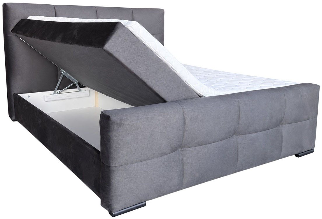 OTTO home Boxbett FIETTE, Polsterbett mit Bettkasten, inkl. Taschenfederkernmatratze H3, inkl. Kaltschaumtopper, Luxus-Mircofaser-Bezug, Liegefläche 180x200 cm – Bild 3 von 5