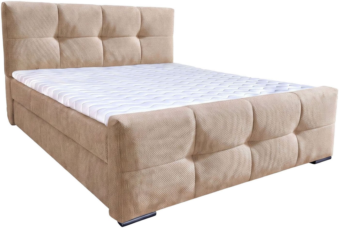OTTO home Boxbett FIETTE, Polsterbett mit Bettkasten, inkl. Taschenfederkernmatratze H3, inkl. Kaltschaumtopper, Strukturstoff-Bezug, Liegefläche 180x200 cm – Bild 2 von 5