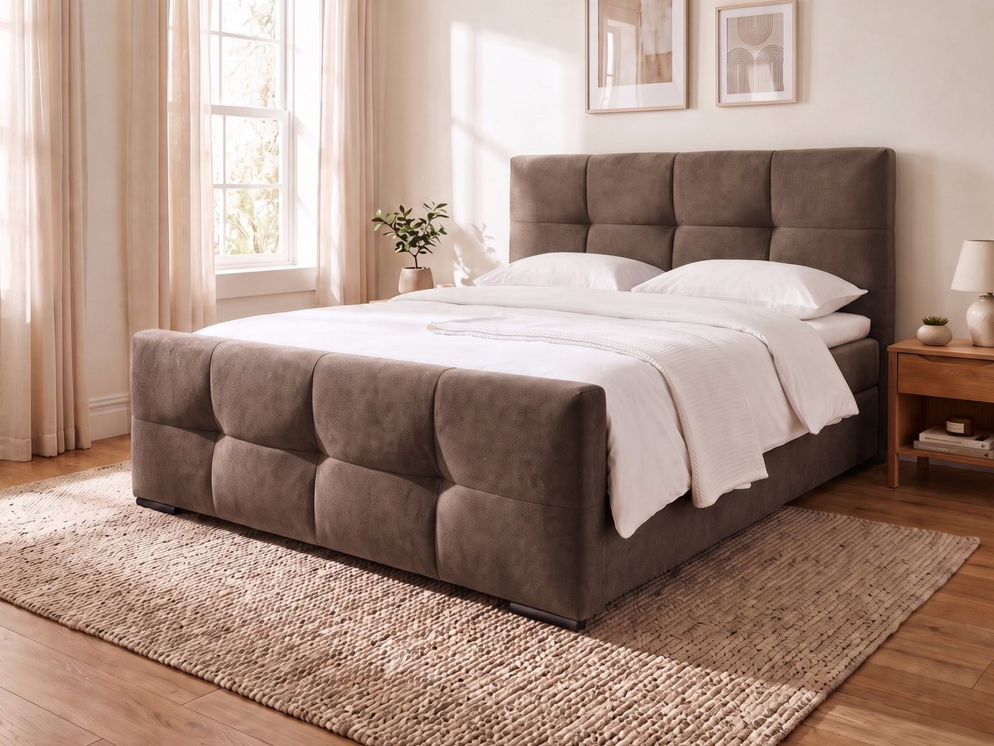 OTTO home Boxbett FIETTE, Polsterbett mit Bettkasten, inkl. Taschenfederkernmatratze H3, inkl. Kaltschaumtopper, Luxus-Mircofaser-Bezug, Liegefläche 180x200 cm – Bild 4 von 5