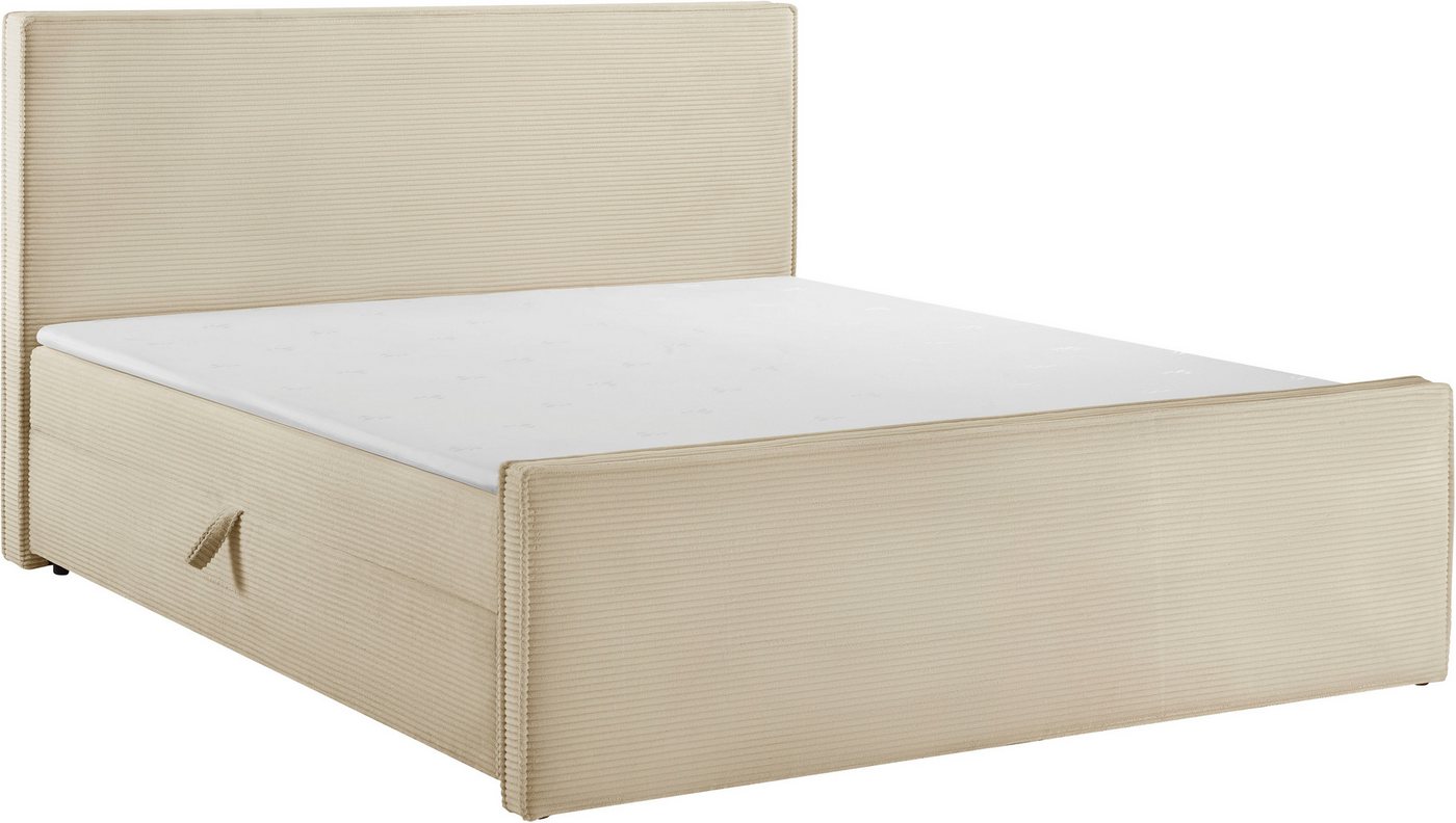 OTTO home Boxbett HENNO, Polsterbett mit Bettkasten, inkl. Taschenfederkernmatratze H3, mit Kaltschaumtopper, Cord-Bezug, Liegefläche 180x200 cm – Bild 2 von 5