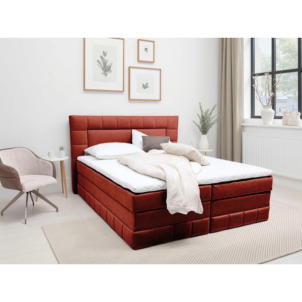 OTTO home Boxbett PHILIPPA, Polsterbett mit Bettkasten, mit Taschenfederkernmatratze H3 (Komfortliegehöhe: 64cm), mit Kaltschaum-Topper, Microfaser-Bezug, wahlw