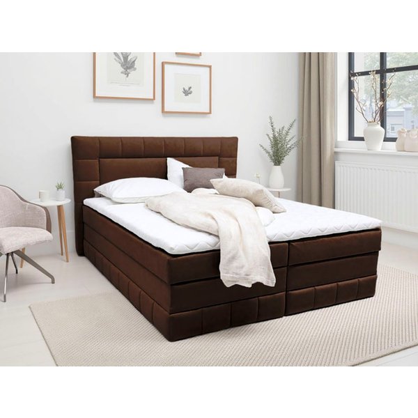 OTTO home Boxbett PHILIPPA, Polsterbett mit Bettkasten, mit Taschenfederkernmatratze H3 (Komfortliegehöhe: 64cm), mit Kaltschaum-Topper, Microfaser-Bezug, wahlw