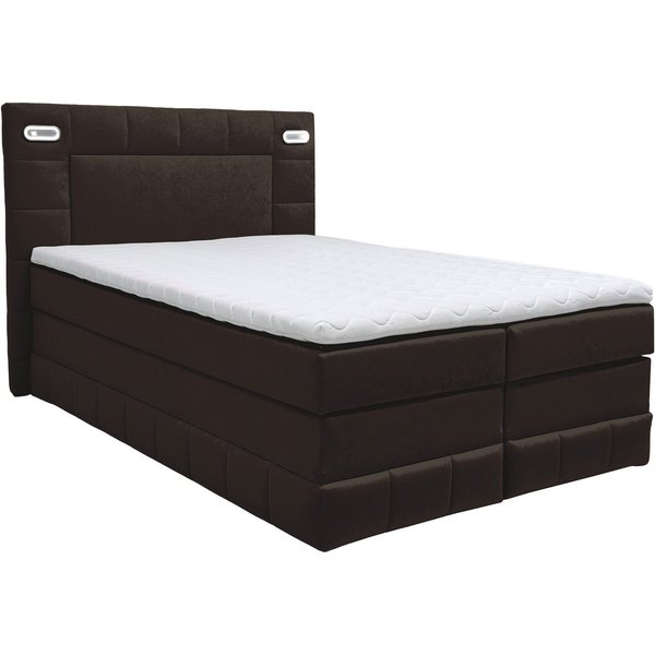 OTTO home Boxbett PHILIPPA, Polsterbett mit Bettkasten, mit Taschenfederkernmatratze H3 (Komfortliegehöhe: 64cm), mit Kaltschaum-Topper, Microfaser-Bezug, wahlw