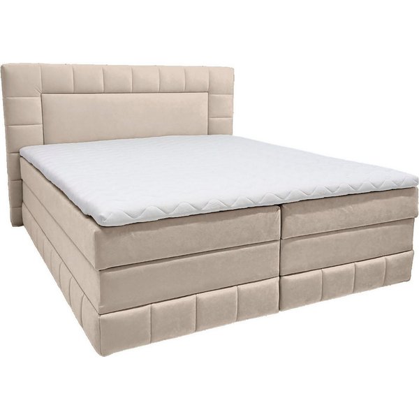 OTTO home Boxbett PHILIPPA, Polsterbett mit Bettkasten, mit Taschenfederkernmatratze H3 (Komfortliegehöhe: 64cm), mit Kaltschaum-Topper, Microfaser-Bezug, wahlw