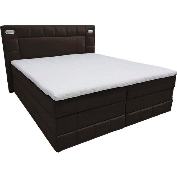 OTTO home Boxbett PHILIPPA, Polsterbett mit Bettkasten, mit Taschenfederkernmatratze H3 (Komfortliegehöhe: 64cm), mit Kaltschaum-Topper, Microfaser-Bezug, wahlw