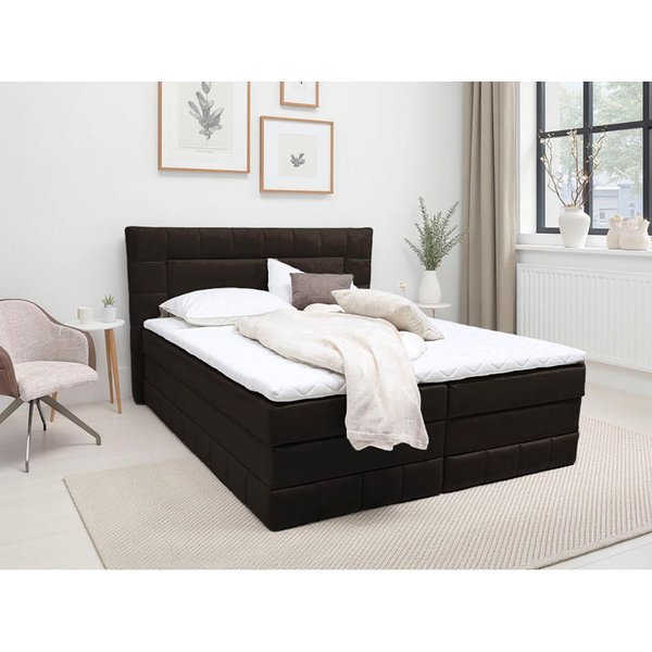 OTTO home Boxbett PHILIPPA, Polsterbett mit Bettkasten, mit Taschenfederkernmatratze H3 (Komfortliegehöhe: 64cm), mit Kaltschaum-Topper, Microfaser-Bezug, wahlw