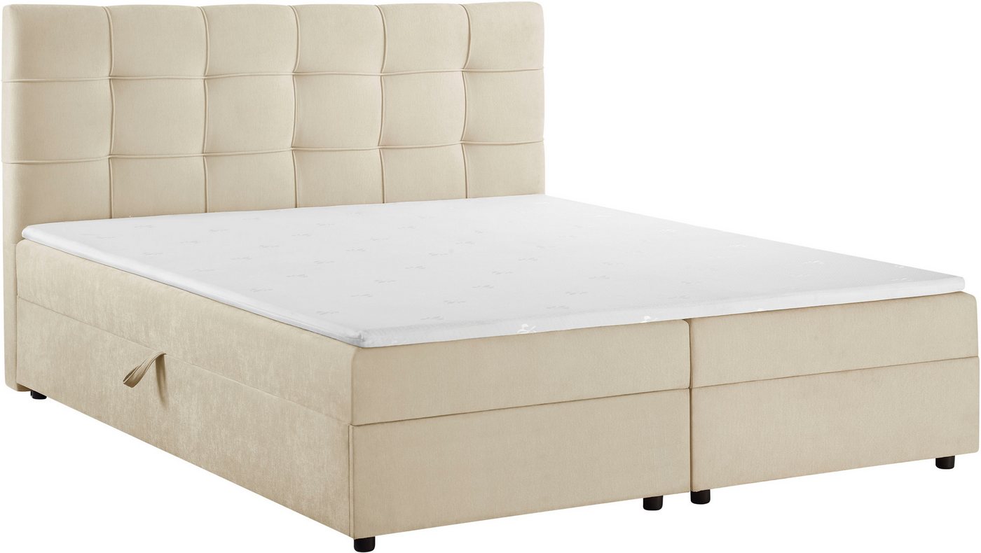 OTTO home Boxbett TOMMES, Polsterbett mit Bettkasten und Taschenfederkernmatratze H3, mit Kaltschaumtopper, Chenille-Bezug, Liegefläche 180x200 cm – Bild 5 von 5