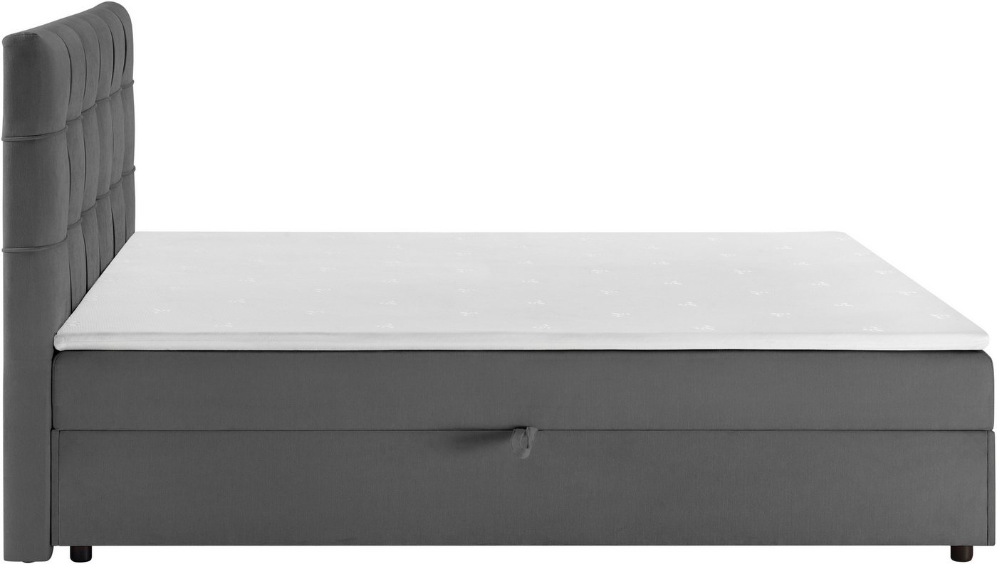 OTTO home Boxbett TOMMES, Polsterbett mit Bettkasten und Taschenfederkernmatratze H3, mit Kaltschaumtopper, Chenille-Bezug, Liegefläche 180x200 cm – Bild 5 von 5