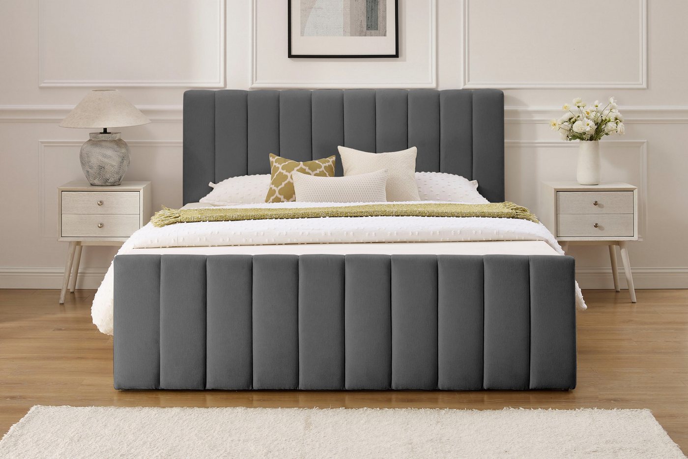 OTTO home Boxbett YANNA, Polsterbett mit Bettkasten, inkl. Taschenfederkernmatratze H3, mit Kaltschaumtopper, Chenille-Bezug, Liegefläche 180x200 cm – Bild 5 von 5