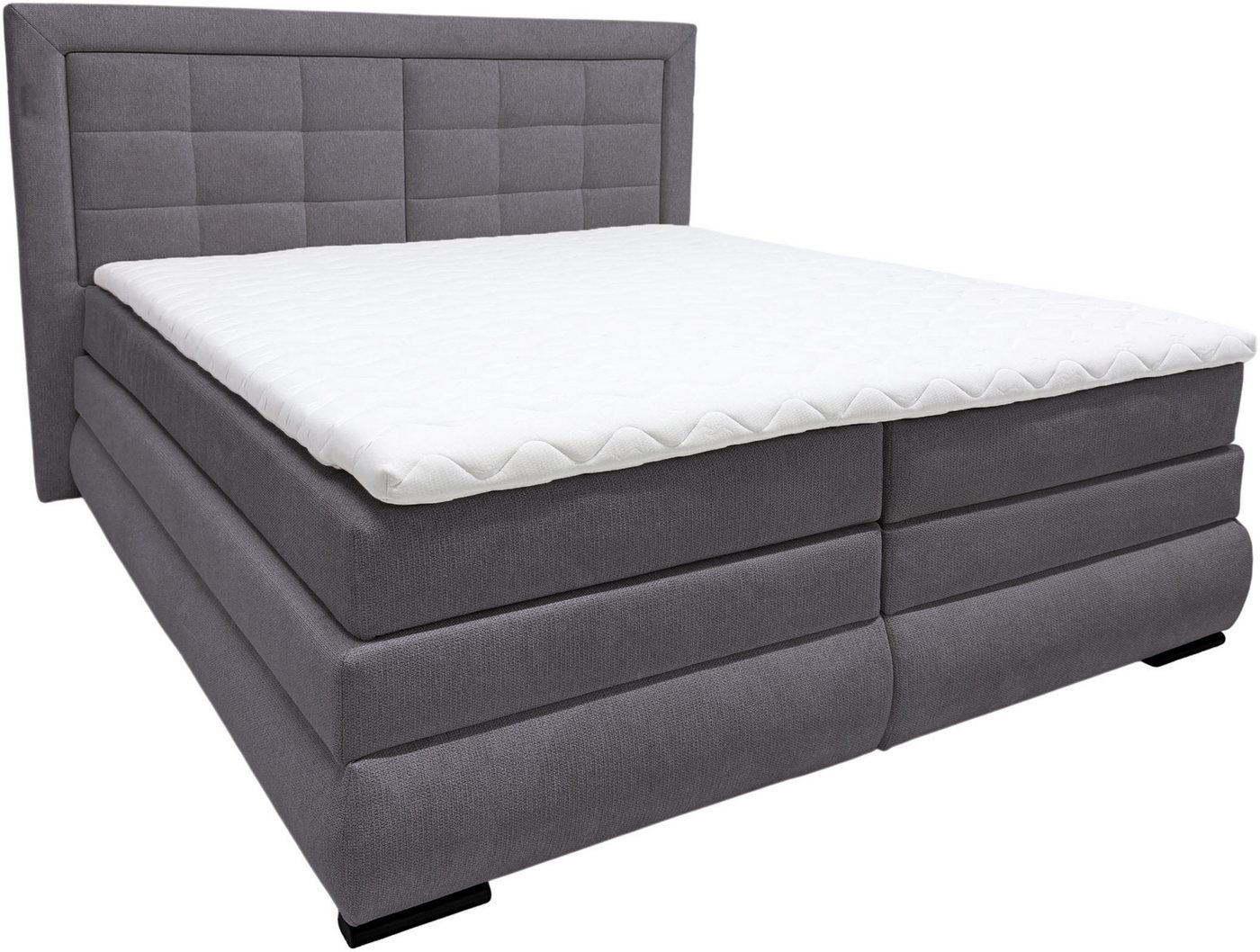 OTTO home Boxspringbett MIVVA mit Bettkasten, mit Taschenfederkernmatratze H3, H3/H4 mix, H4 (mit hochwertigem Strukturstoff, wahlweise mit LED-Leuchten), mit K – Bild 5 von 5