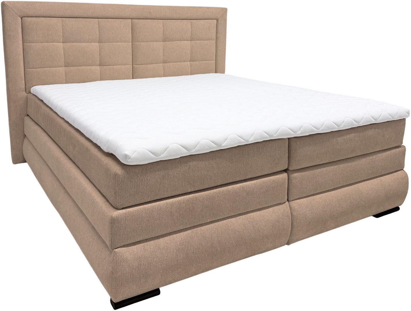 OTTO home Boxspringbett MIVVA mit Bettkasten, mit Taschenfederkernmatratze H3, H3/H4 mix, H4 (mit hochwertigem Strukturstoff, wahlweise mit LED-Leuchten), mit K – Bild 5 von 5