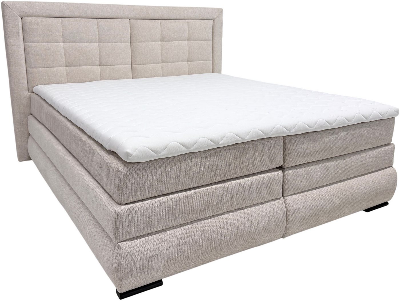 OTTO home Boxspringbett MIVVA mit Bettkasten, mit Taschenfederkernmatratze H3, H3/H4 mix, H4 (mit hochwertigem Strukturstoff, wahlweise mit LED-Leuchten), mit K – Bild 5 von 5
