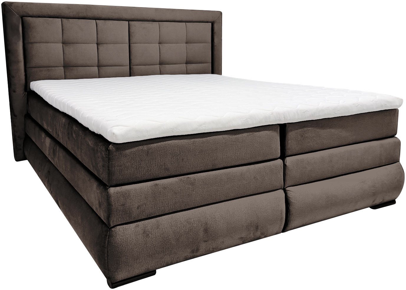 OTTO home Boxspringbett MIVVA mit Bettkasten, mit Taschenfederkernmatratze H3, H3/H4 mix, H4 (mit hochwertigem Luxus-Microfaser-Stoff, wahlweise mit LED-Leuchte – Bild 5 von 5