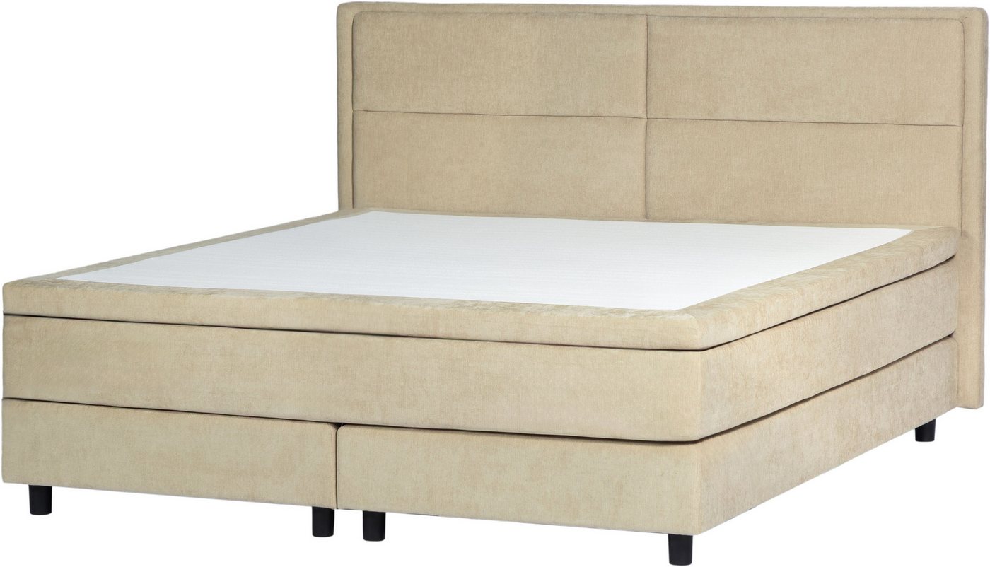 OTTO home Boxspringbett VIVIANNE, Polsterbett mit 7-Zonen-Taschenfederkernmatratze H3, inkl. 7 cm Komfortschaum-Topper, Chenille-Bezug, 140- oder 180x200 cm – Bild 2 von 5