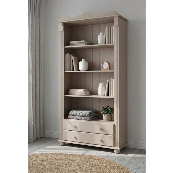 OTTO home Bücherregal Adele, Standregal, Regal, aus massiver Kiefer, Breite 92 cm, mit 2 Schubladen, FSC®