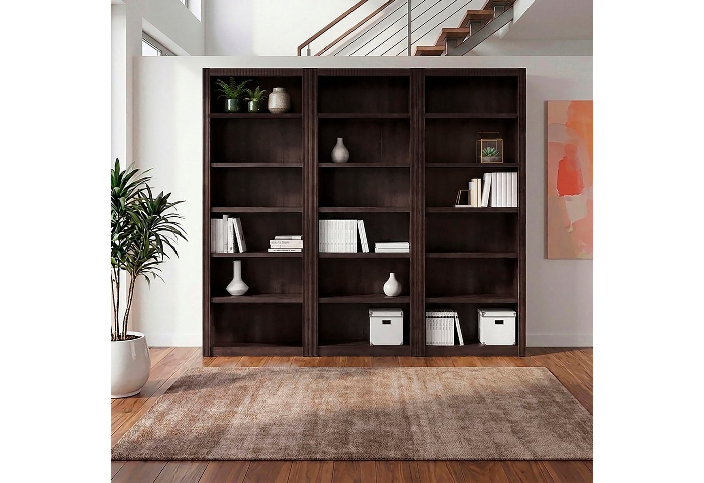 OTTO home Bücherwand Bergen, aus schönem massivem Kiefernholz, 3 tlg. – Bild 2 von 5