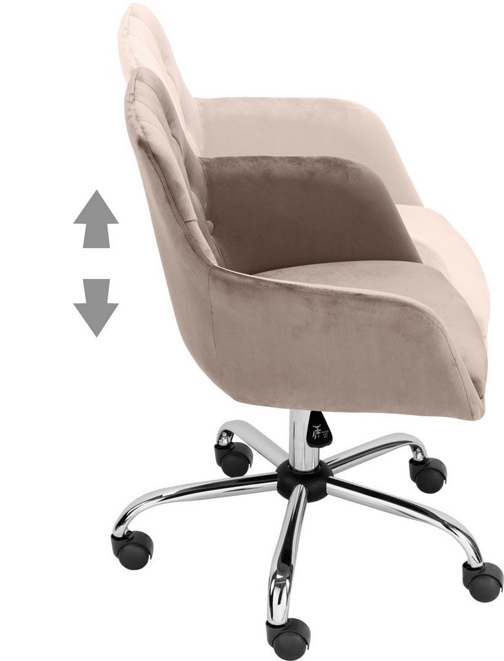 OTTO home Bürostuhl Perry1, eleganter Samtstuhl, gepolstert – Bild 5 von 5