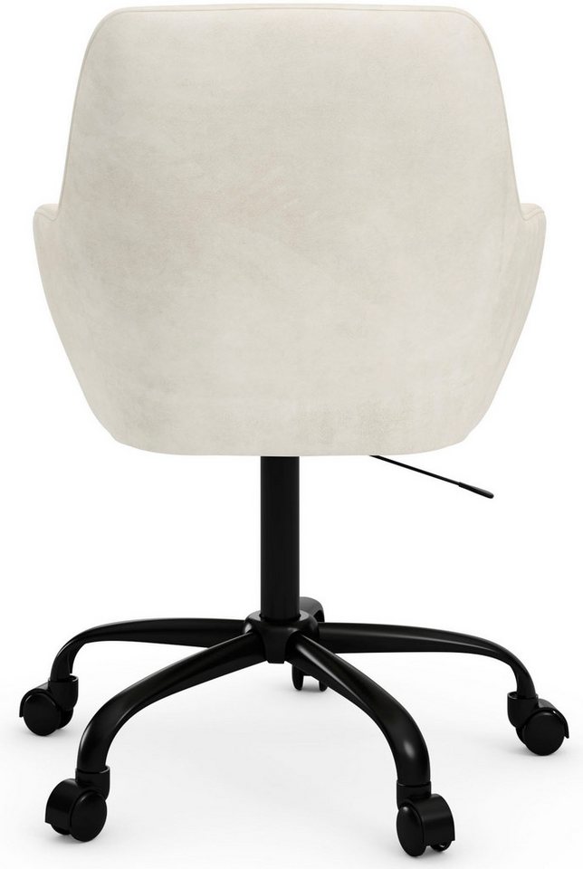 OTTO home Bürostuhl Perry2, eleganter Samtstuhl, schwarzes Drehkreuz,Polsterung in Längsnaht-Optik – Bild 4 von 5