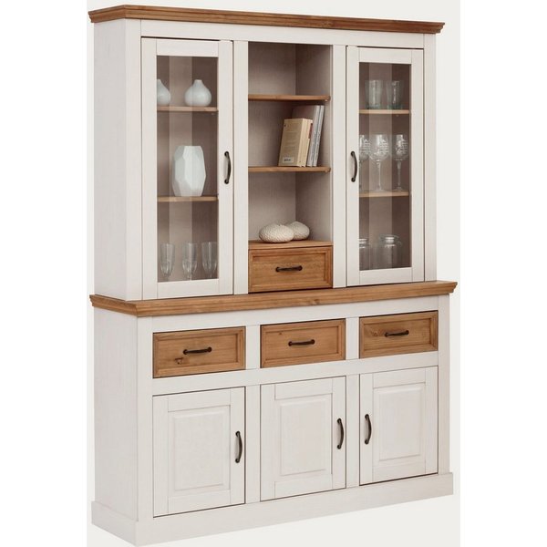 OTTO home Buffet Selma aus massivem Kiefernholz, mit Griffen aus antikisiertem Metall