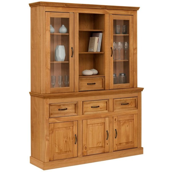 OTTO home Buffet Selma aus massivem Kiefernholz, mit Griffen aus antikisiertem Metall