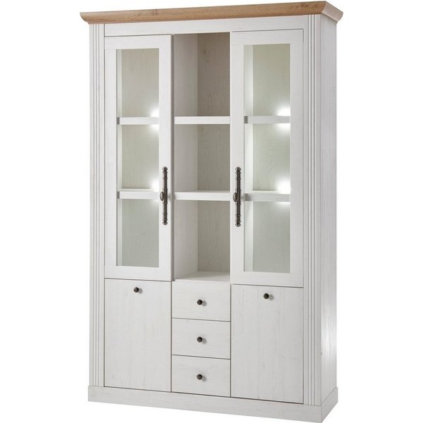 OTTO home Buffet Westminster, Buffetschrank im Landhausstil, Schrank, Hochschrank Metallgriffe, ausreichend Stauraum, in 2 Farben erhältlich