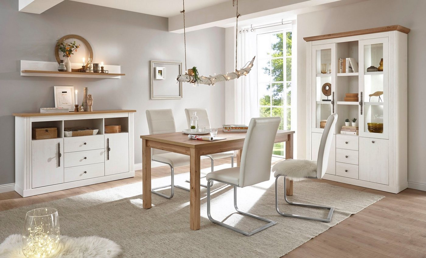 OTTO home Buffet Westminster, Buffetschrank im Landhausstil, Schrank, Hochschrank Metallgriffe, ausreichend Stauraum, in 2 Farben erhältlich – Bild 2 von 5