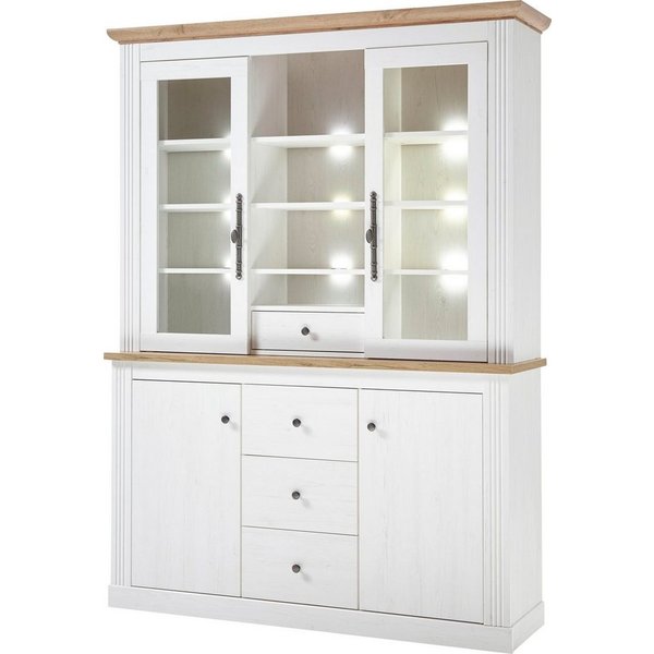 OTTO home Buffet Westminster, Buffetschrank im Landhausstil, Schrank, Hochschrank Metallgriffe, ausreichend Stauraum, in 2 Farben erhältlich